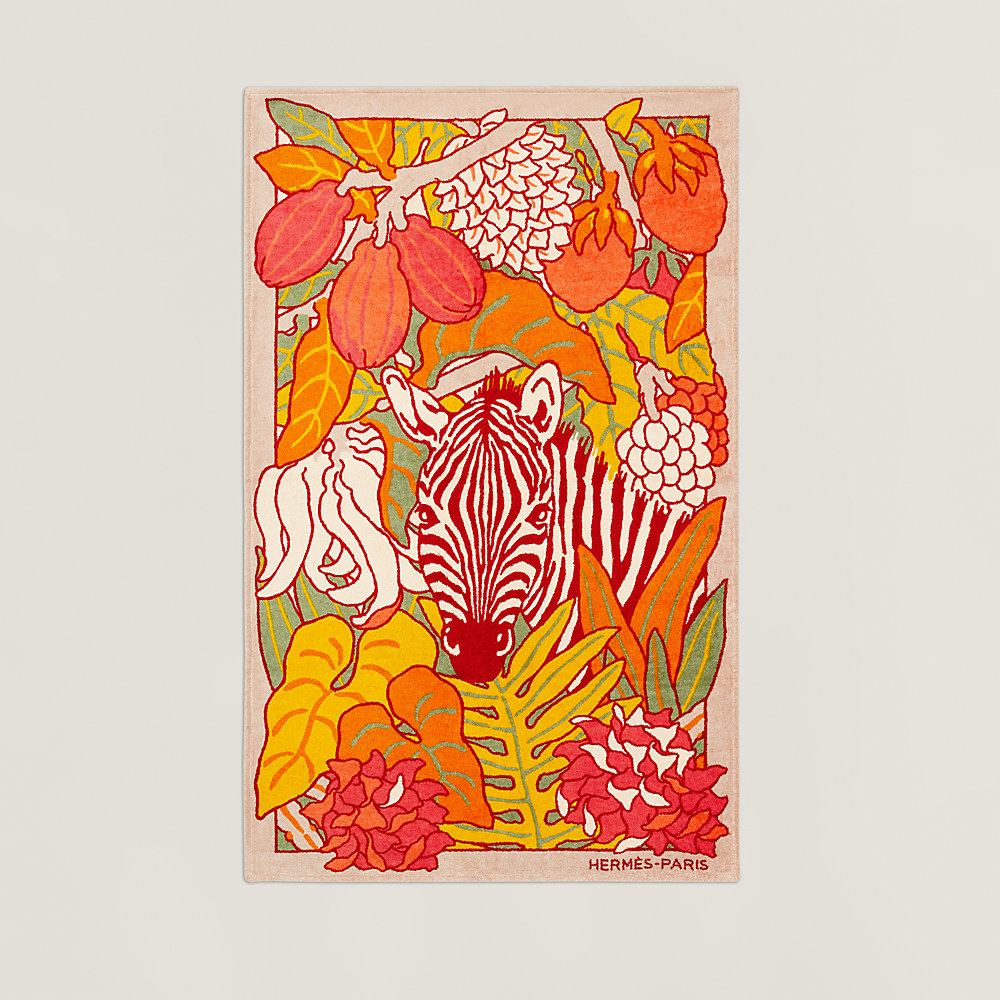 ビーチタオル 《オ・クール・ドゥ・レテ》 プリント - オレンジ